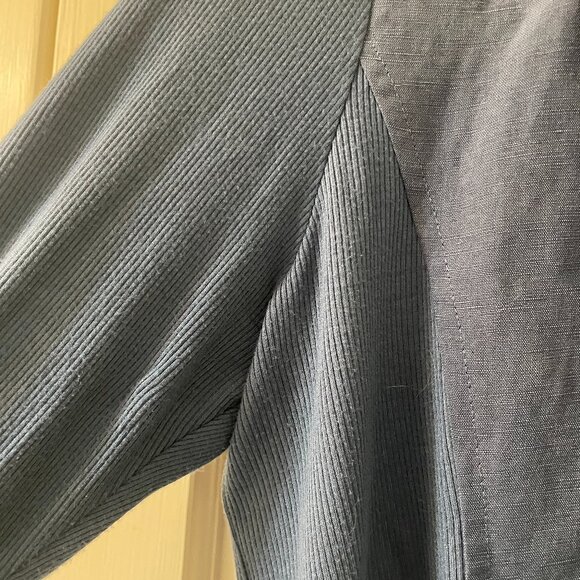 Lola & Sophie New York Navy Blazer Size Small Mixed Media Crepe Ribbed Knit - Picture 6 of 6